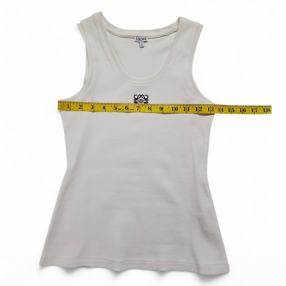 Loewe Anagram Ribbed Knit Tank Top In White Women's Size Medium - Picture 7 of 10